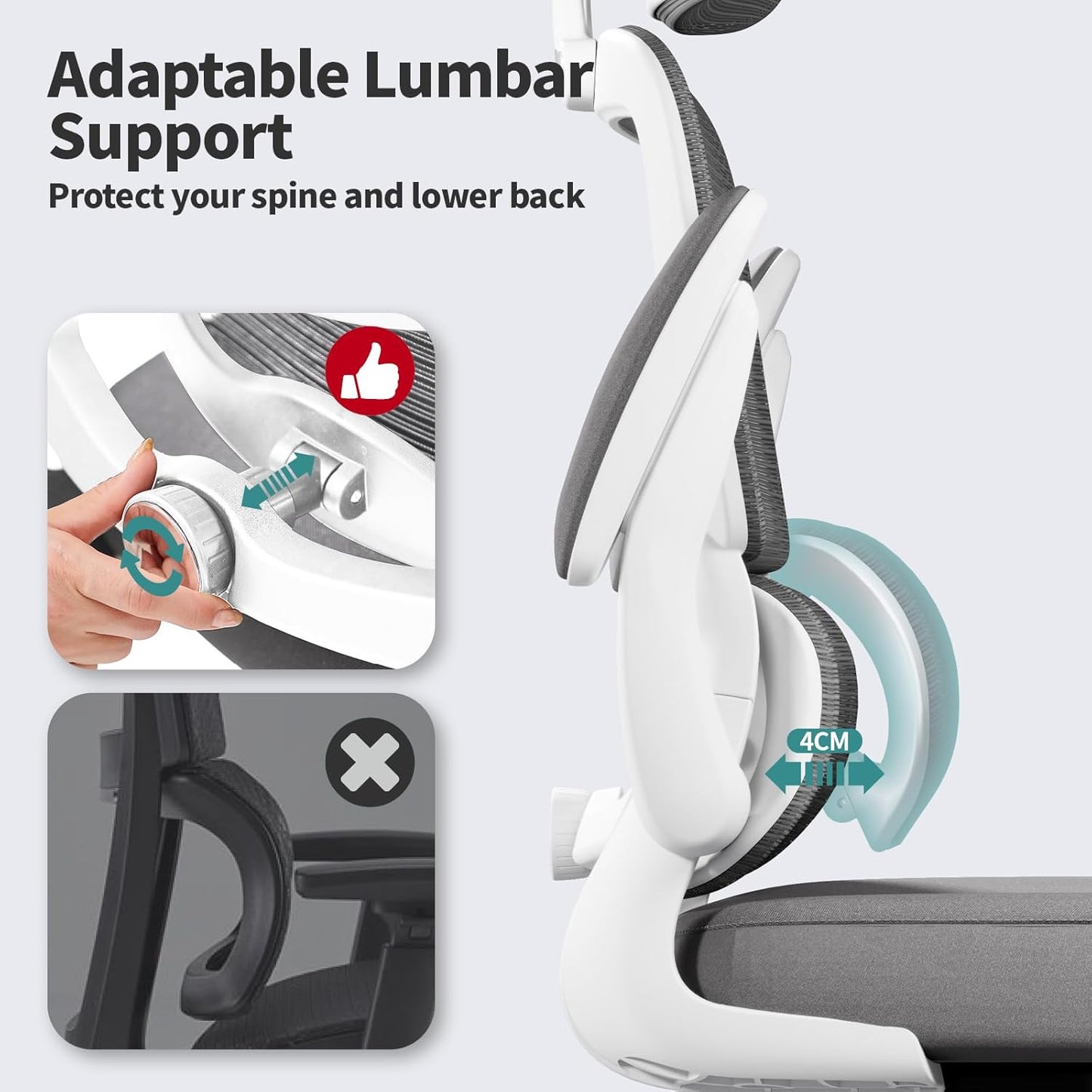 TRALT Office Chair Ergonomic Desk Chair - 330 LBS Capacity with Wheels