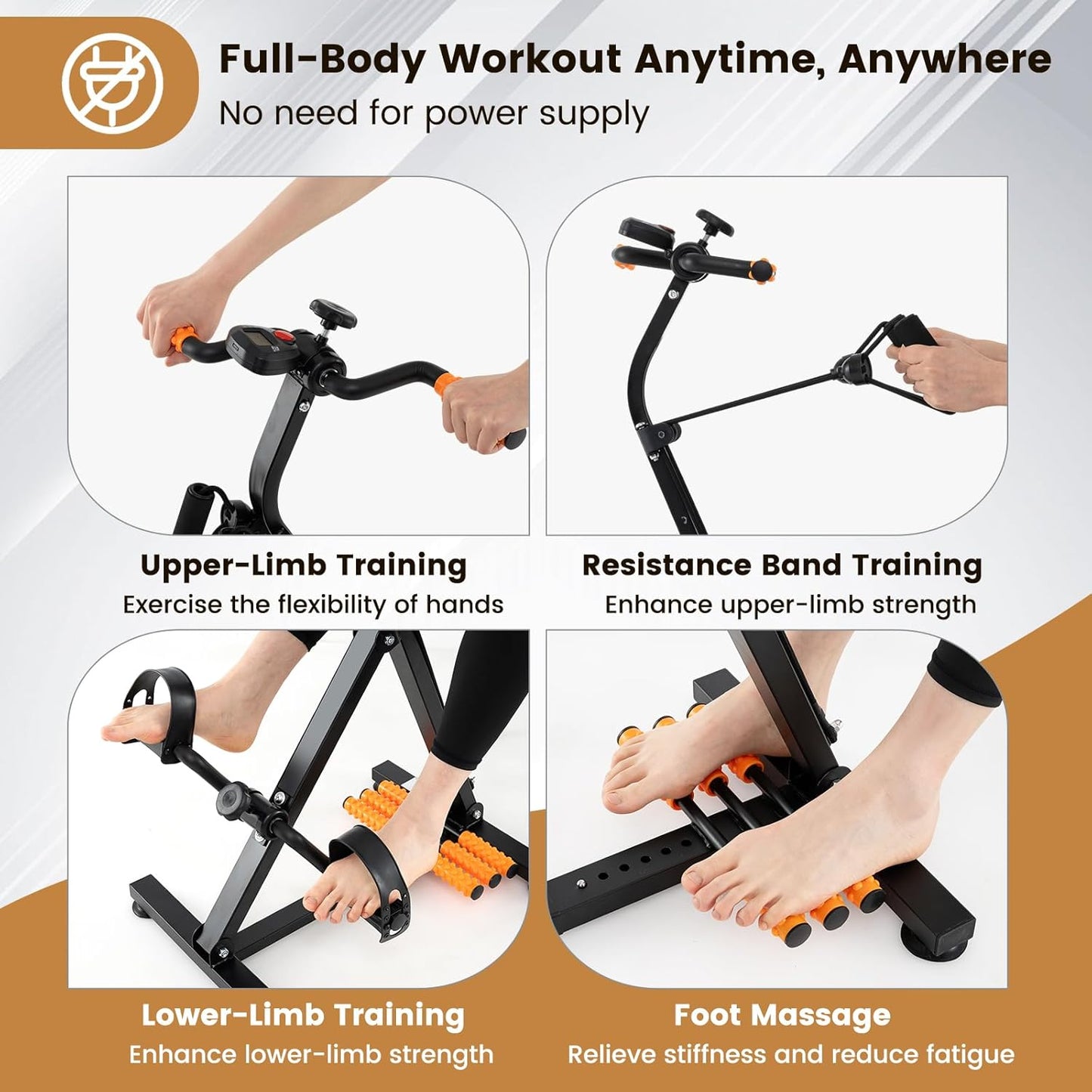 Toolsempire Pedal Exerciser Bike for Seniors - Portable Arm & Leg Exercise Machine