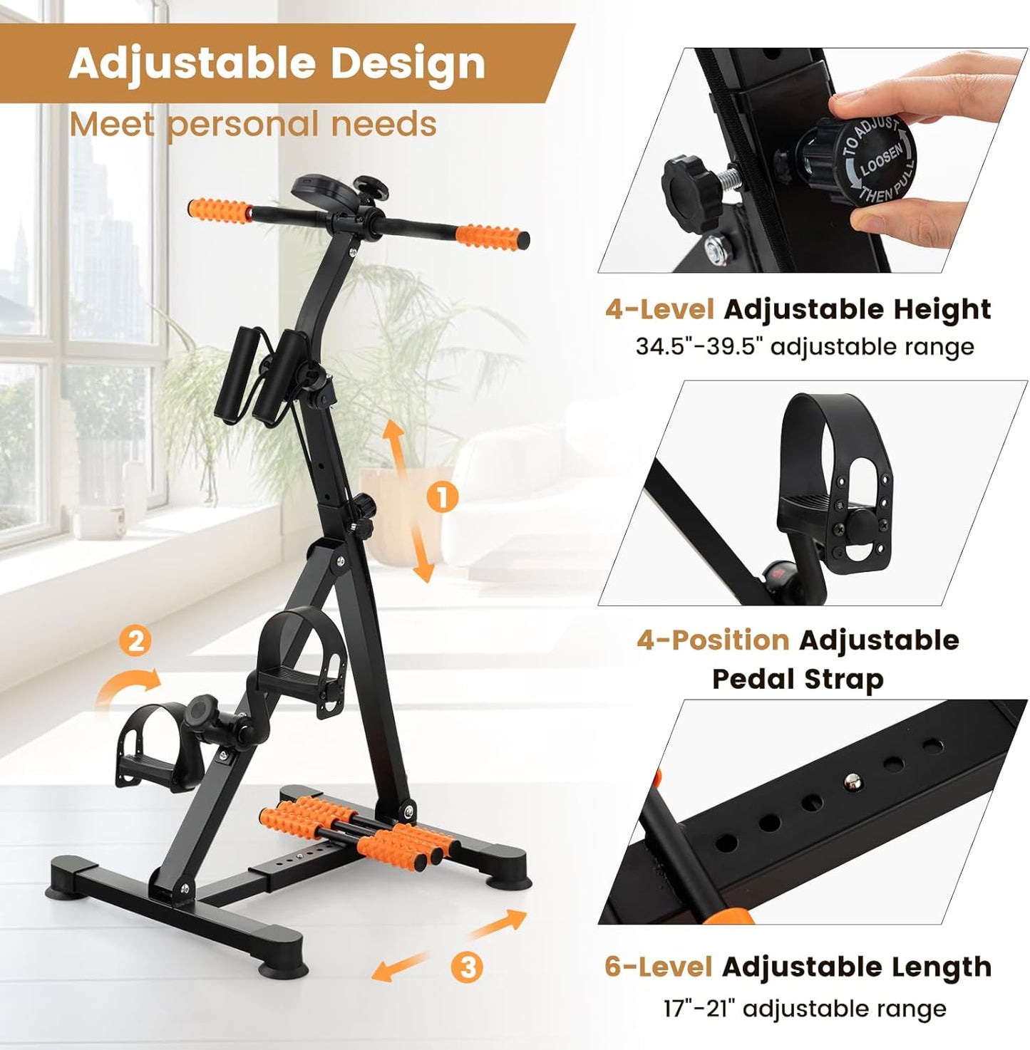 Toolsempire Pedal Exerciser Bike for Seniors - Portable Arm & Leg Exercise Machine