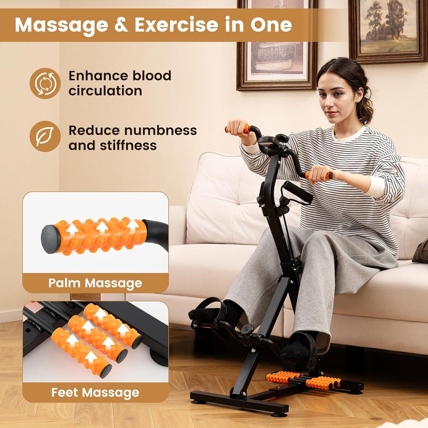 Toolsempire Pedal Exerciser Bike for Seniors - Portable Arm & Leg Exercise Machine