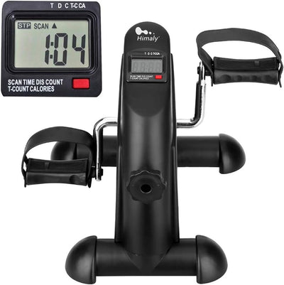himaly Under Desk Bike Pedal Exerciser - Portable Foot Cycle Arm & Leg Machine with LCD Display