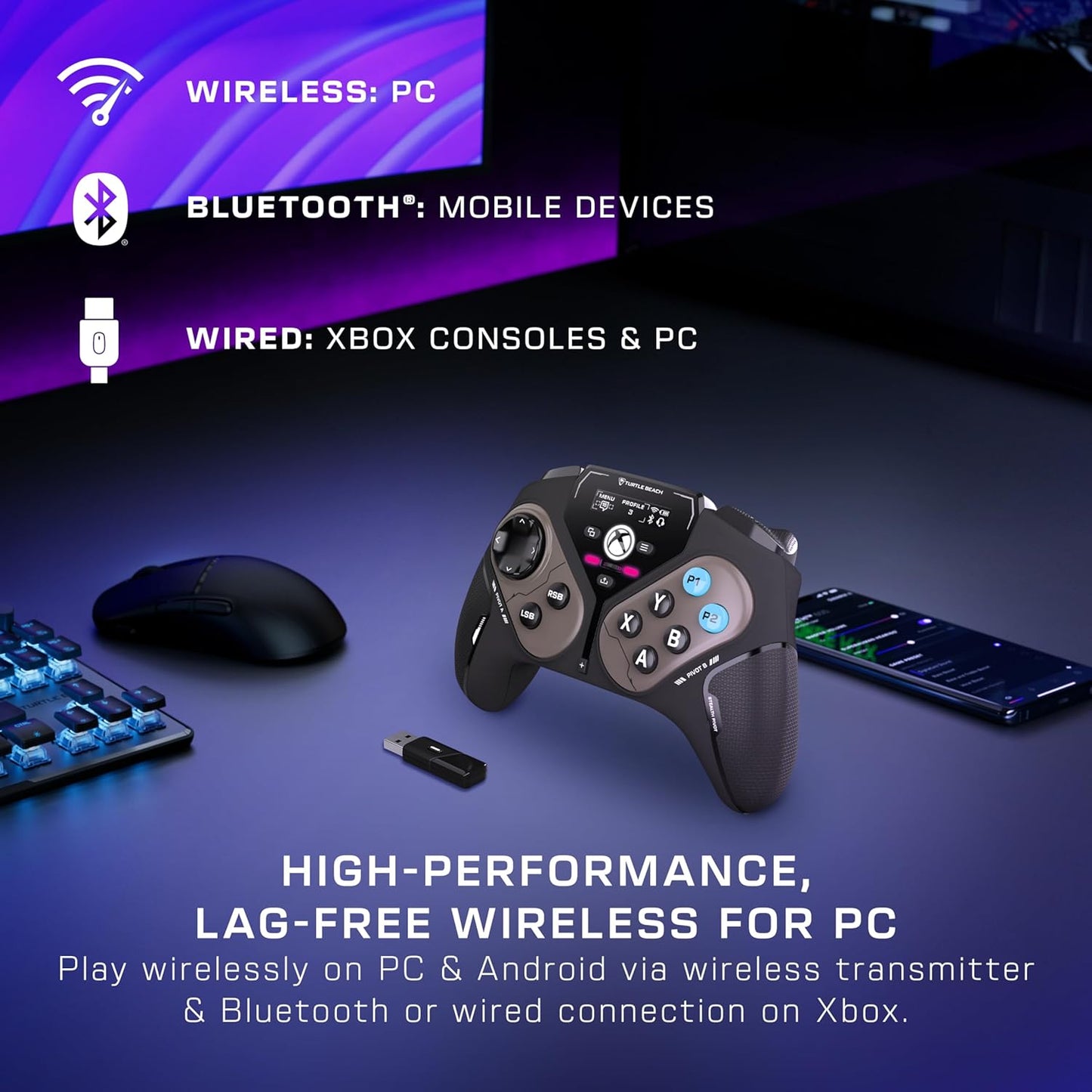 Turtle Beach Stealth Pivot Wireless Smart Game Controller - Officially Licensed for Windows PC