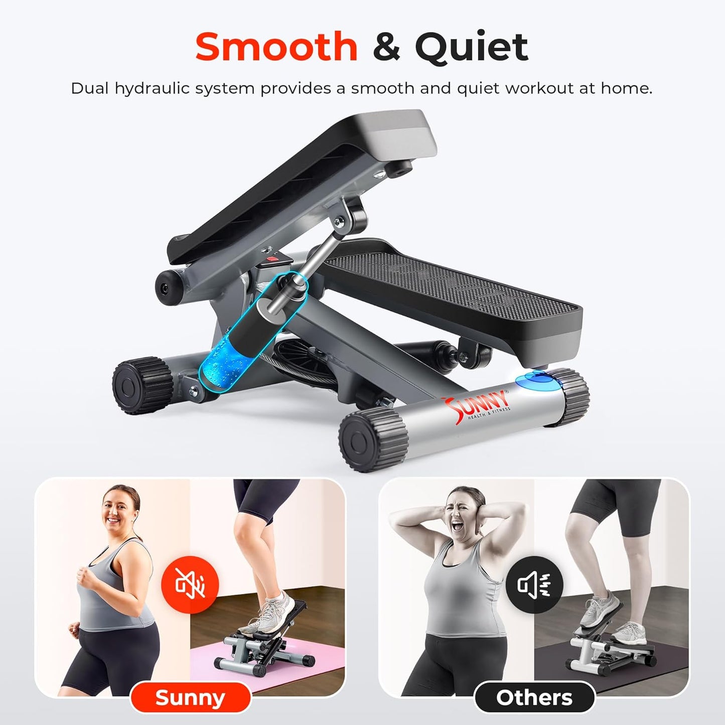 Sunny Health & Fitness Mini Stepper - Compact Exercise Stepper for Home Workouts