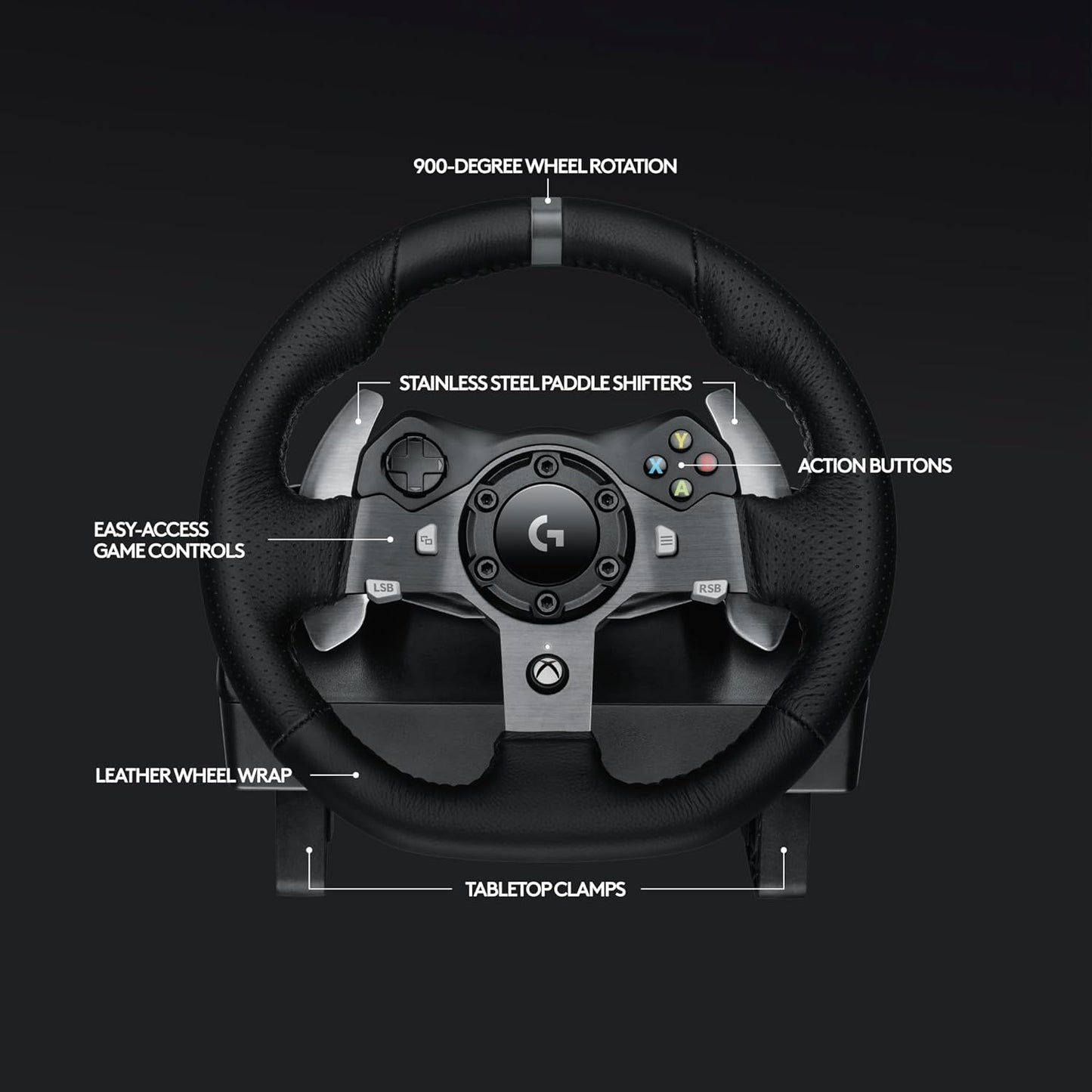 Logitech Professional Racing Wheel with Force Feedback - Stainless Steel Pedals & Leather Steering Cover