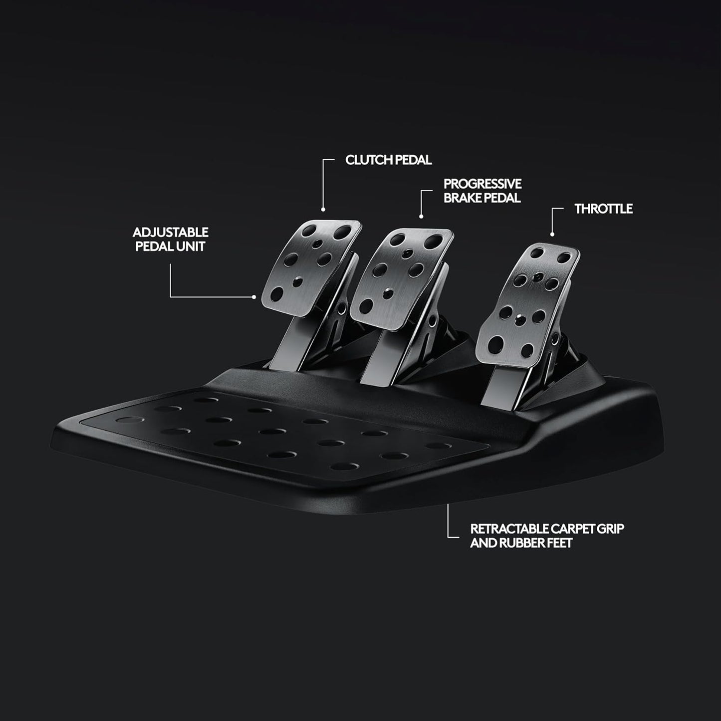 Logitech Professional Racing Wheel with Force Feedback - Stainless Steel Pedals & Leather Steering Cover