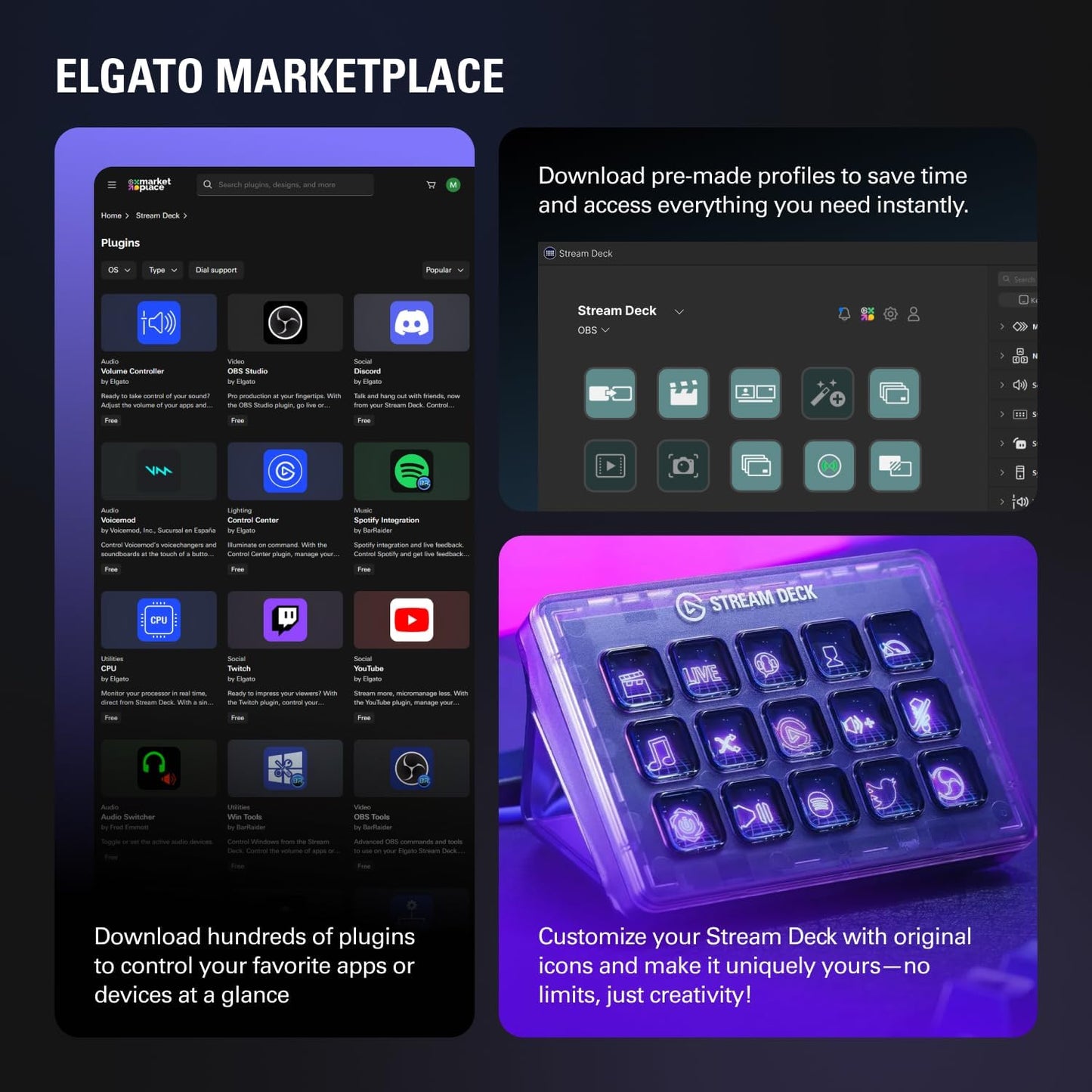 Professional Stream Deck Studio Controller - 15 Macro Keys for Content Creation