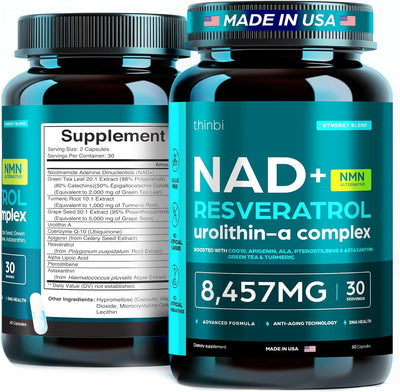 NAD Supplement 8,457 mg Extra Strength - Liposomal with Green Tea & Astaxanthin