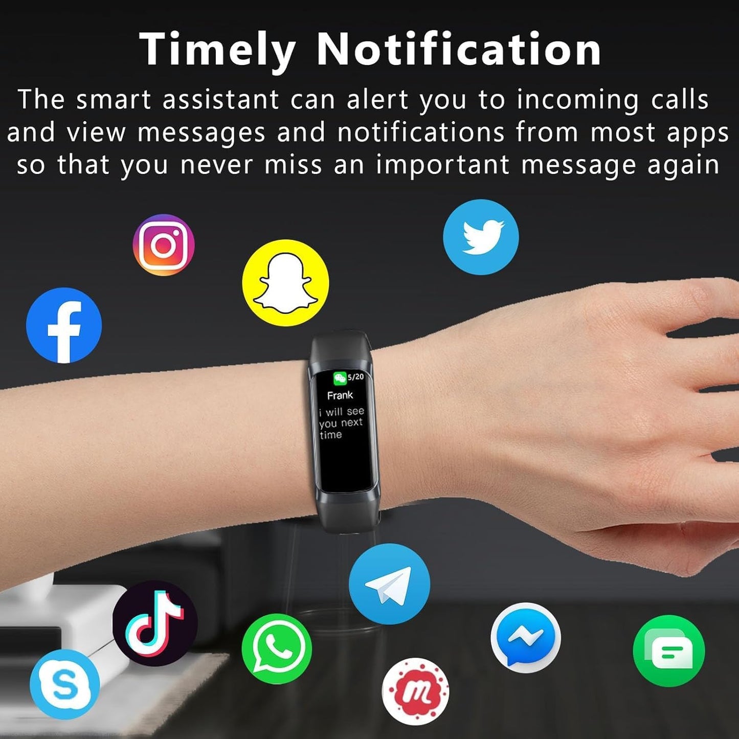 TROTY Fitness Tracker Smart Watch - Heart Rate Blood Oxygen Sleep Monitor with 20+ Sports Modes