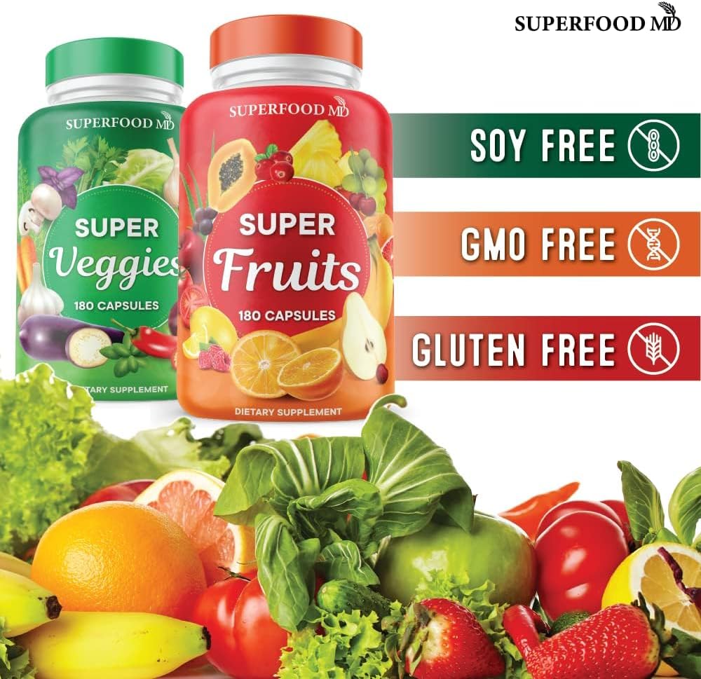 Superfood Fruit and Veggie Supplement - Complete Daily Greens & Antioxidants
