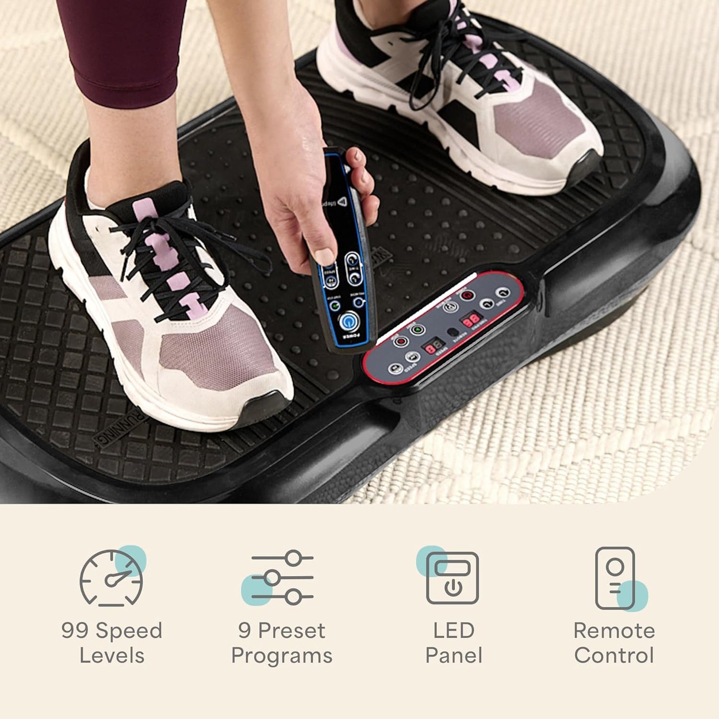 Lifepro Waver Vibration Plate Exercise Machine - Full Body Workout Platform with Loop Bands