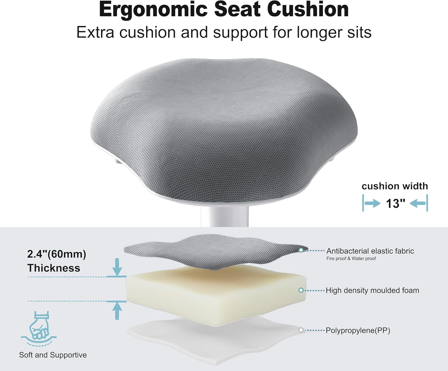 ERGO COLLECT Wobble Stool - Active Sitting Balance Chair for Office & Home