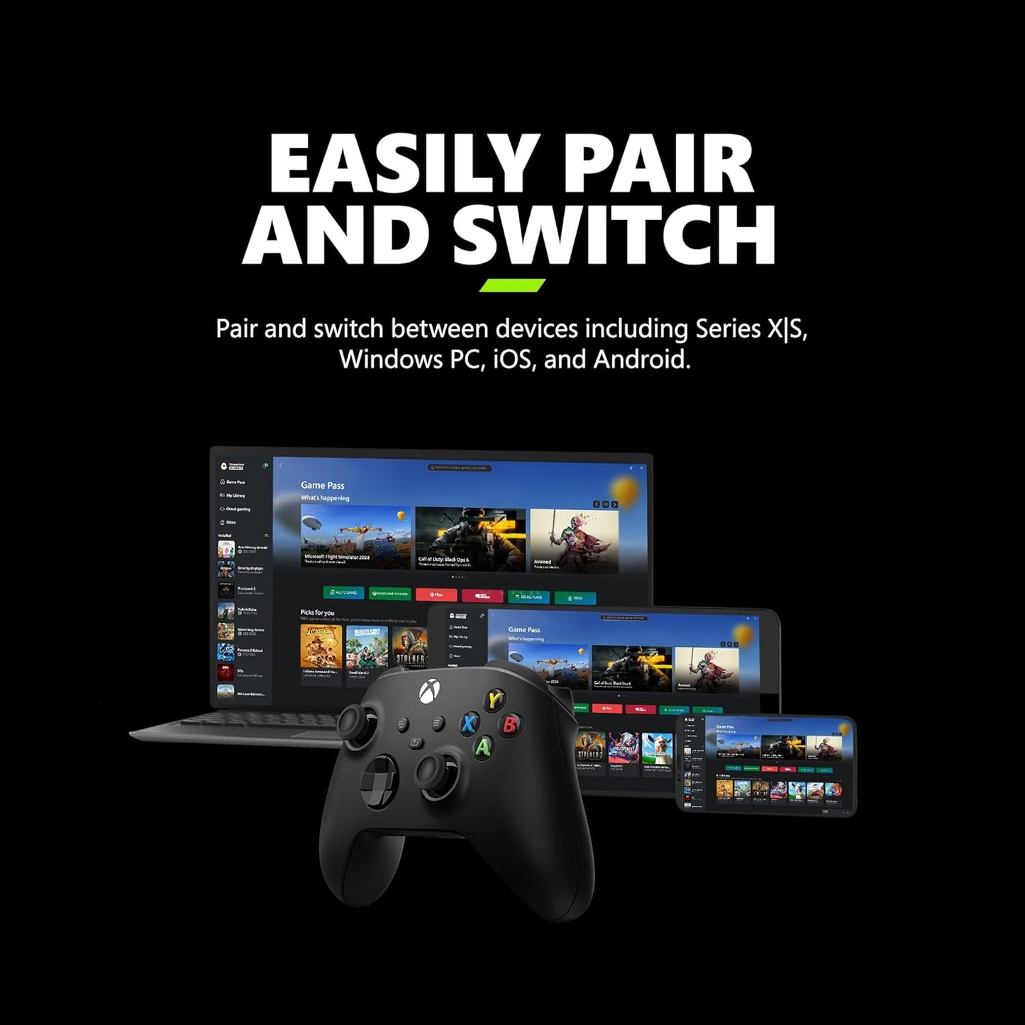 Xbox Wireless Gaming Controller - Multi-Platform Compatible for Xbox, PC, Mobile & Cloud Gaming